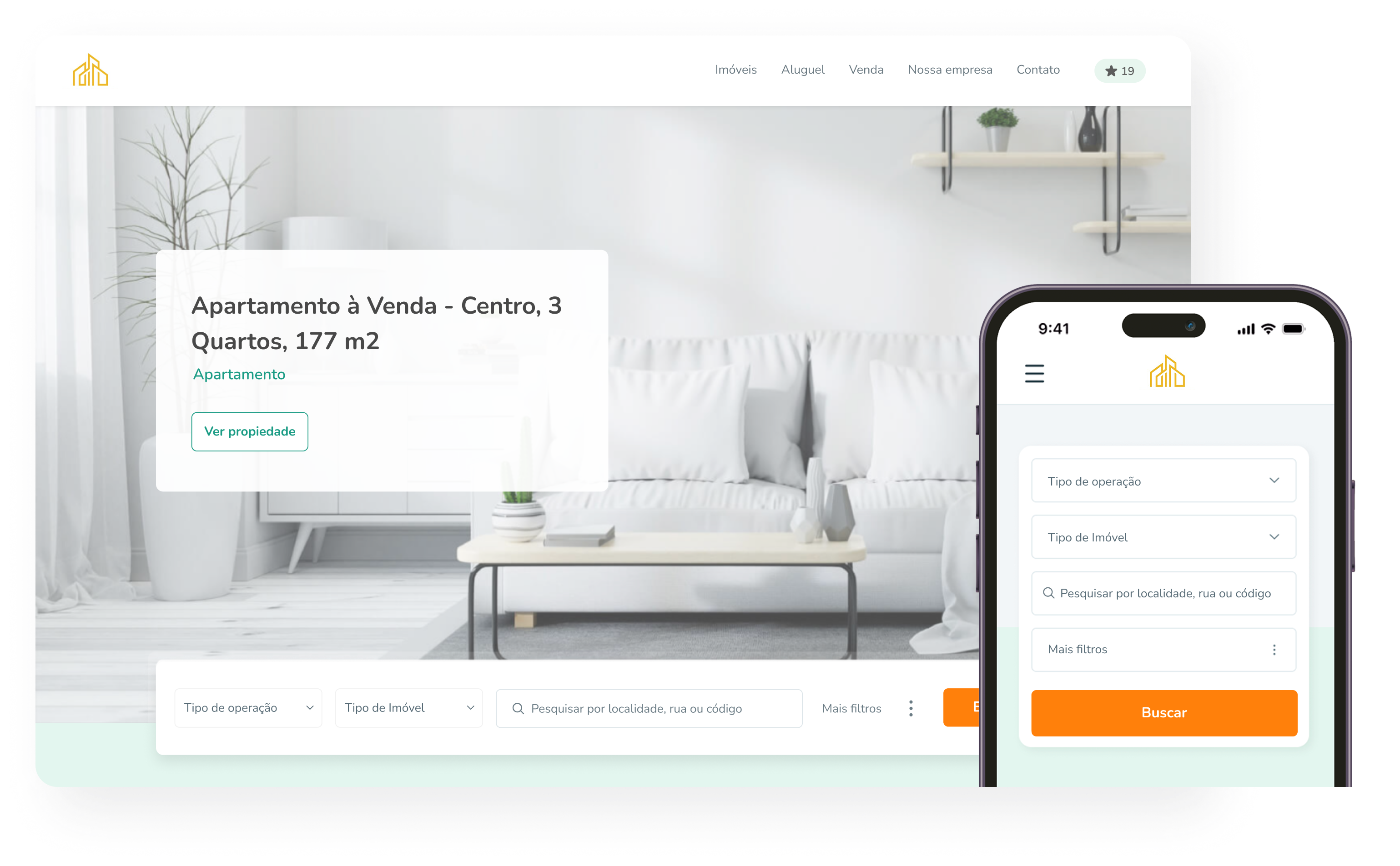 Site imobili�rio criado com a Univen � vers�o desktop